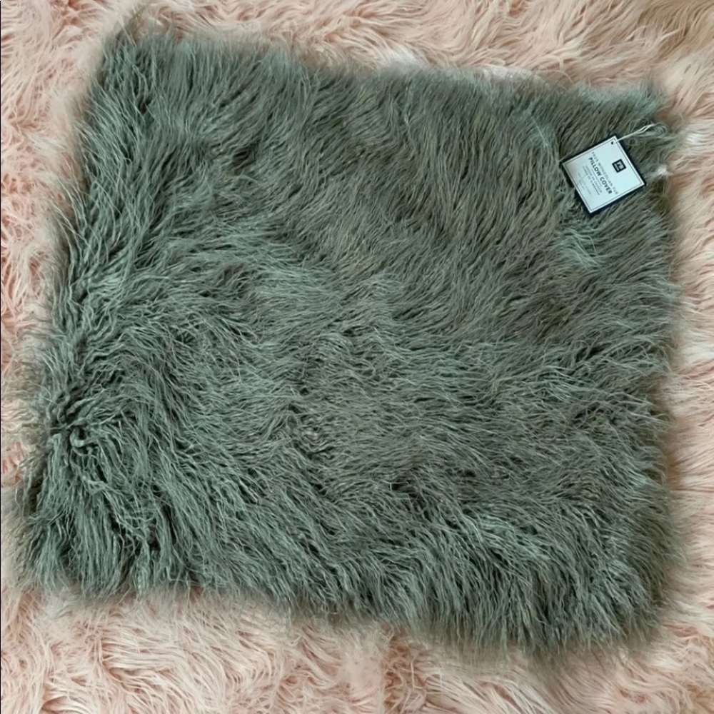 Pottery Barn Euro faux Mongolian fur Pillow case